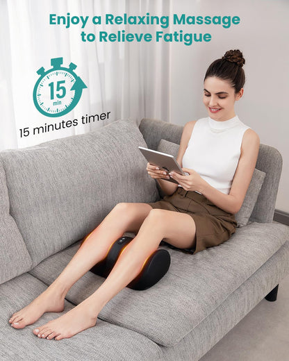 Nekteck Foot Massager with Heat & Foot Roller, Shiatsu Calf Leg Massager for Circulation and Neuropathy Pain Relief for Feet Care Home Office Gadgets Relaxing Massage Tools Gifts for Women Men Mom Dad