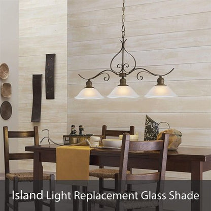 Aspen Creative 23148-11A Replacement Etched Glass Shade for Medium Base Socket Torchiere Lamp, Swag Lamp, Pendant, 1 Light Wall Sconce & Island Fixture, 11-1/2" Diameter x 4" High, 1 Pack, FROSTED