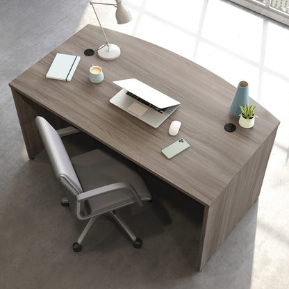 OfficeWorks by Sauder Affirm 60'' Bow Front Desk Shell, L: 34.25'' x W: 59.06'' x H: 29.29'', Hudson Elm