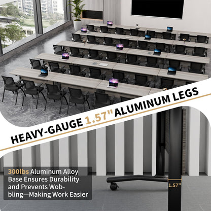 ZanyCajole 2PCS Folding Training Table with Wheels,Modular Conference Tables, 71IN Conference Room Table,Flip Top Mobile Meeting Tables for Office Seminar School Classroom,2-30 Person