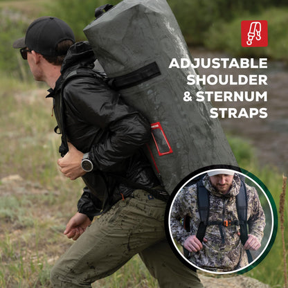 Uncharted Supply Co. The Vault Waterproof Duffel Bag - Airtight bag with Backpack Straps, Carry-On Size, Perfect for travel, boating, camping, recreation. (Black, 100L)