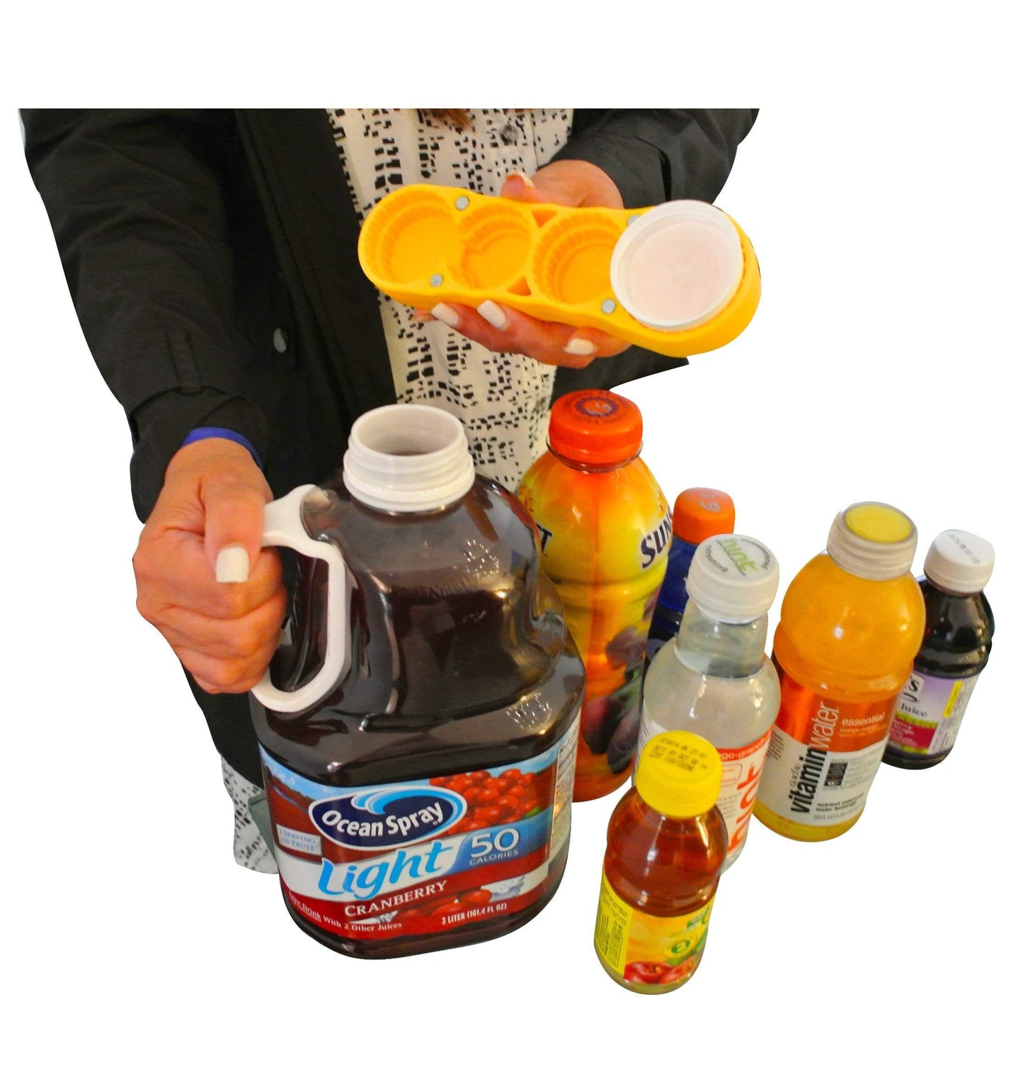 magic Opener COMBO – 1 mO MINI for small plastic caps & 1 mO PLUS for larger plastic caps See Pictures for Better Understanding – Soda Opener - Water Opener | Twist-off | Good for 16 sizes | Help Aids
