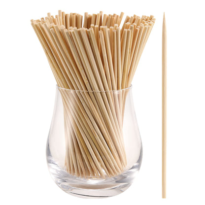 200 PCS Bamboo Skewers, 8 Inch Food Sticks for Appetizers, Fruit, Grilling Kebabs, Cocktail Picks for Drinks, Toothpicks Natural, Kitchen Gadget