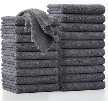 20 Pack Sets, 12 12 Inches, Kitchen Towels and Dishcloths X Absorbent Dish Towels for Kitchen, Microfiber Cleaning