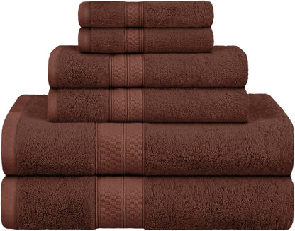 6 Set, 2 13 13, 2 16 30, 2 30 54, Superior Rayon from Bamboo Cotton Blend Piece Towel for Bathroom, Gym, Spa