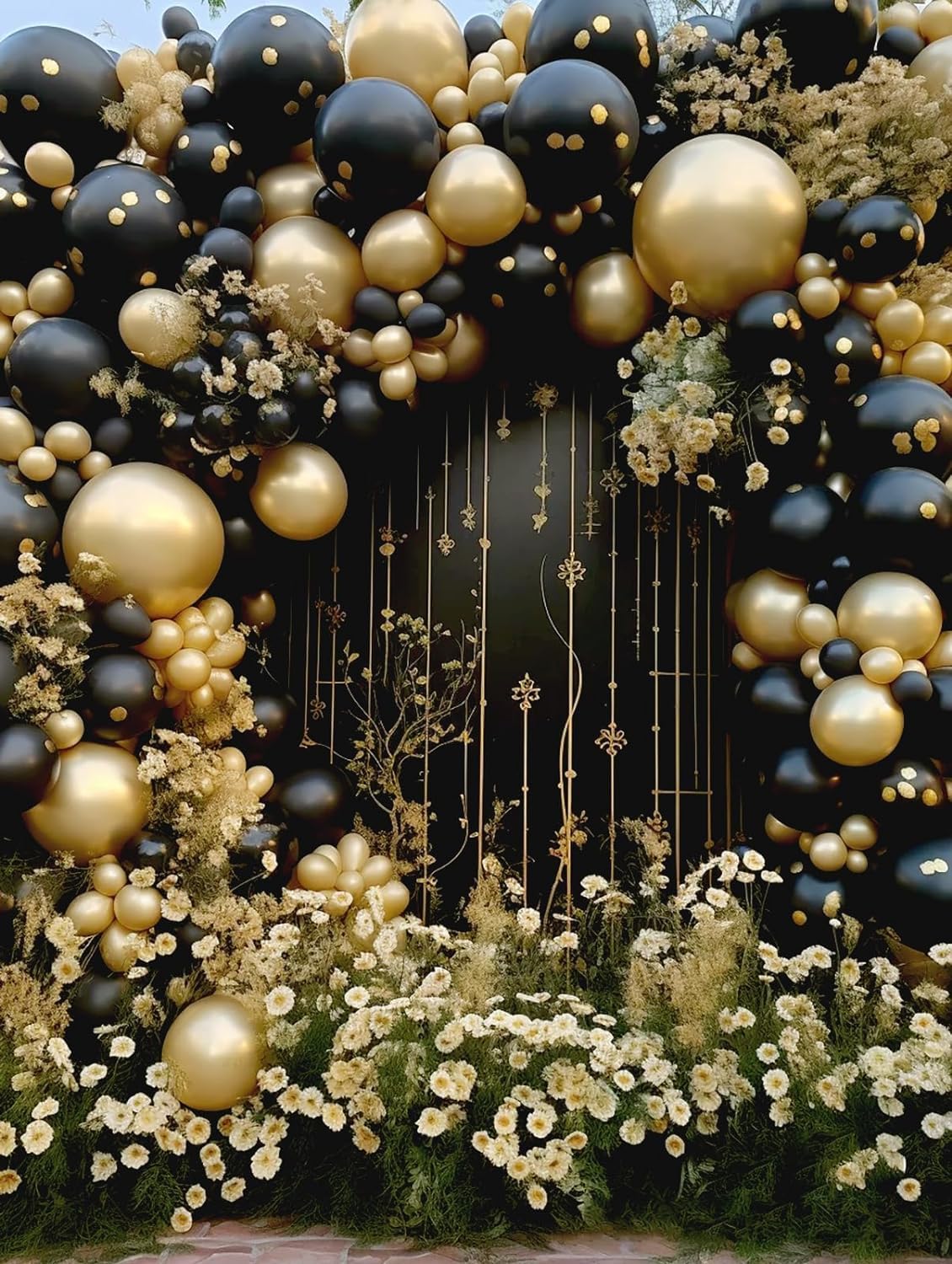 BAUANOOY Metallic Gold Balloons - 100pcs 12-Inch Chrome Balloons with Gold Ribbon for Parties