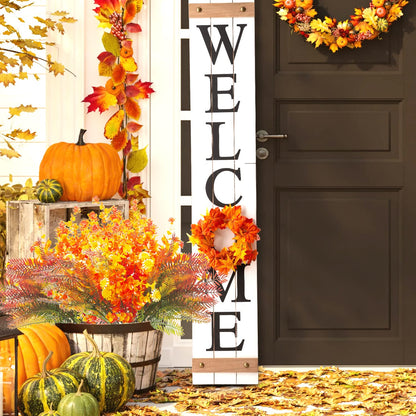 Grunyia 12 Bundles Artificial Fall Flowers UV Resistant Autumn Decorations for Thanksgiving Home Kitchen Room Farmhouse Floral Arrangements Indoor Outdoor