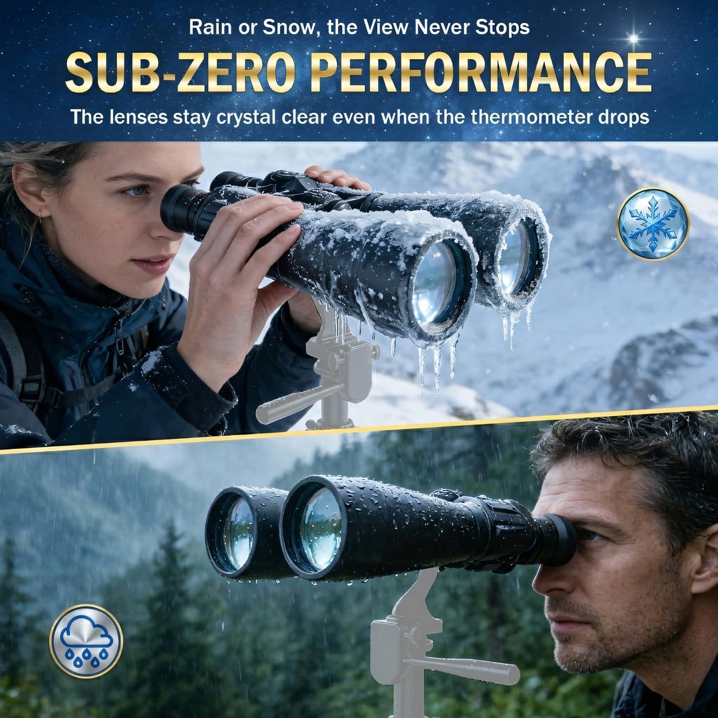 Sogries15-35x70 Professional Zoom Binoculars, Large Aperture Astronomy & Long-Range Observation, Ultra-HD FMC Lens & BAK4 Porro Prism, Aircraft-Grade Aluminum Chassis, Tripod Adaptable for Stargazing