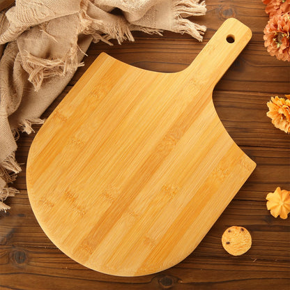 MUXHEL 4 Pcs Bamboo Pizza Peel 12 Inch, Wood Pizza Paddle 12 Inch, Pizza Cutting Board with Handle for Making Pizza