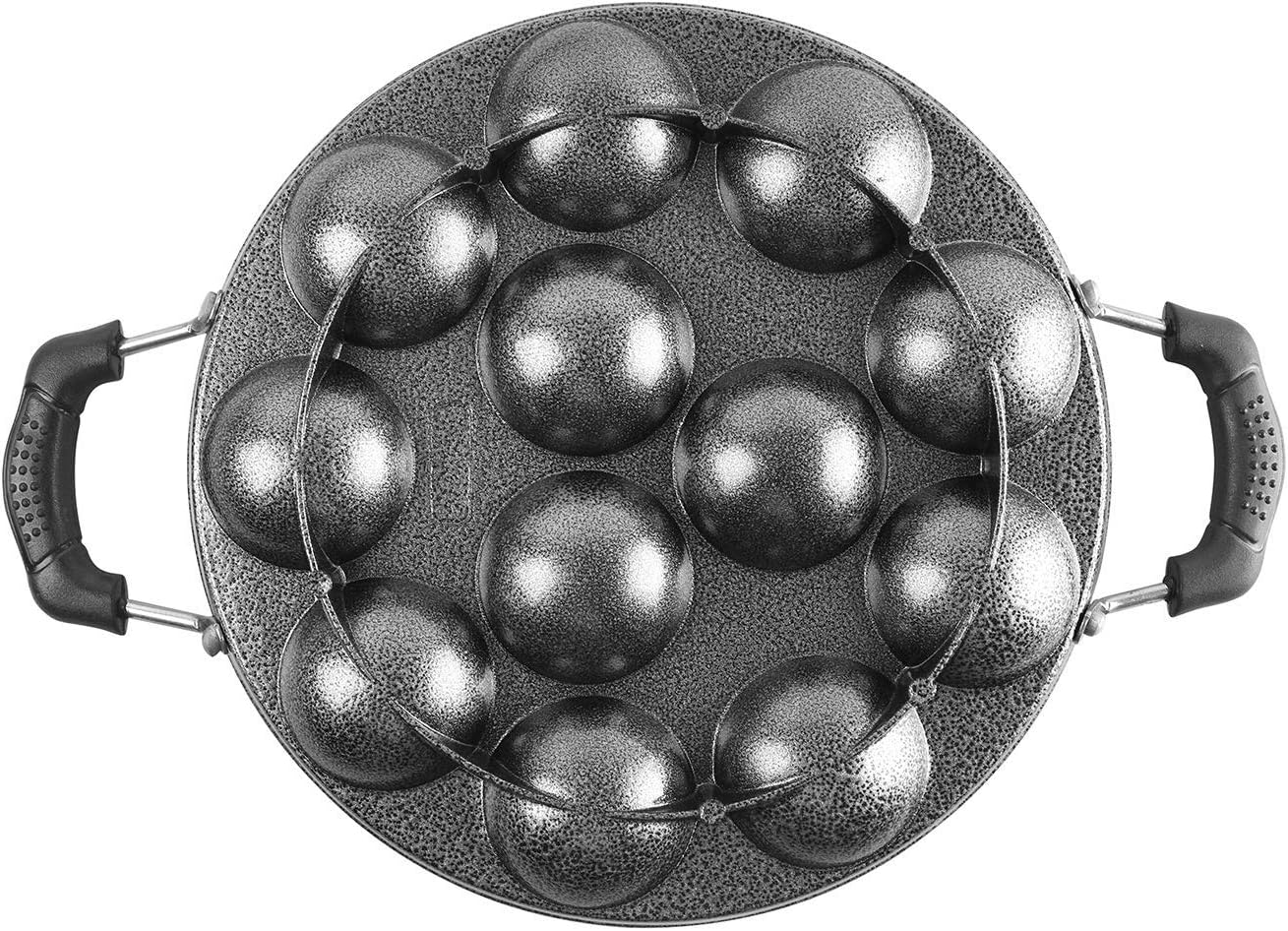 Appam Maker, 12 Cavity Non Stick Appam Pan with Lid