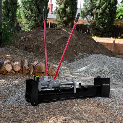 XtremepowerUS 12-Ton Hydraulic Log Splitter Fire Wood Logs Cutter Fire Logs Wood Firewood Kindling Machine Manual Operated Spring-Loaded Return Knob & Built-in Wheel