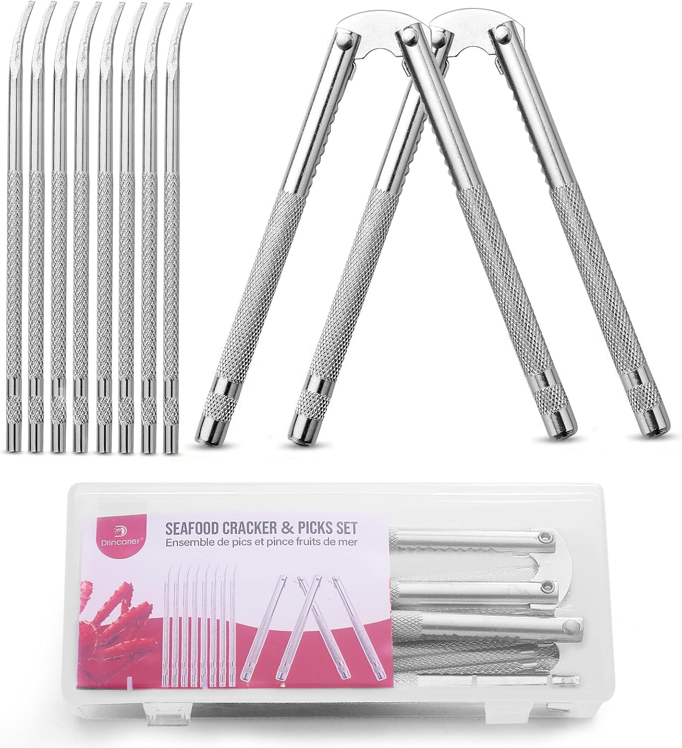 Set, 10-Piece Set Lobster Crackers and Picks Crab Leg Cracker Tools - Stainless Steel Seafood Crackers & Forks Nut