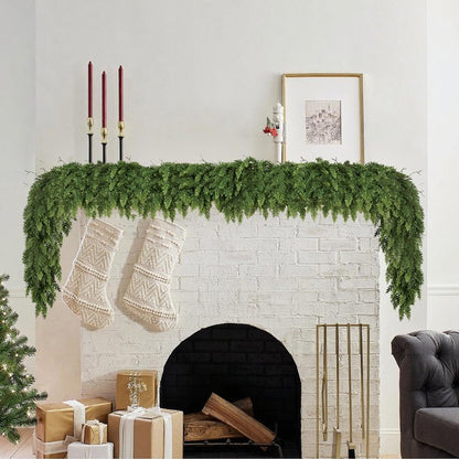 MDSTBN 6ft Christmas Garland Realistic Soft and Thickness Green Faux Cedar Pine Garland Artificial Cedar Cypress Garland for Home Fireplace Wall Indoor Outdoor Holiday Party Home Decoration