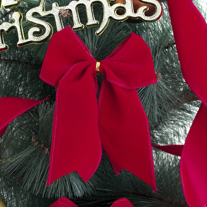 MEEDEE Red Velvet Wired Ribbon 2.5 Inch Wide Red Ribbons 25 Yards Spool Velvet Christmas Ribbon Red Wired Ribbons for Christmas Tree, Wreaths Supplies, Bows Making