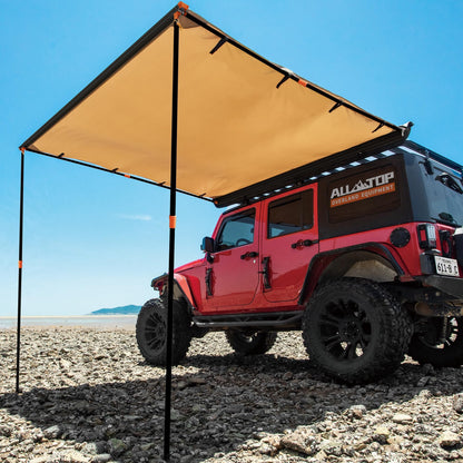 ALL-TOP Vehicle Awning 8.2'x10' Roof Rack Pull-Out Sun Shade UV50+, Weatherproof 4x4 Side Awning for Camping & Overland (Hardware Included)