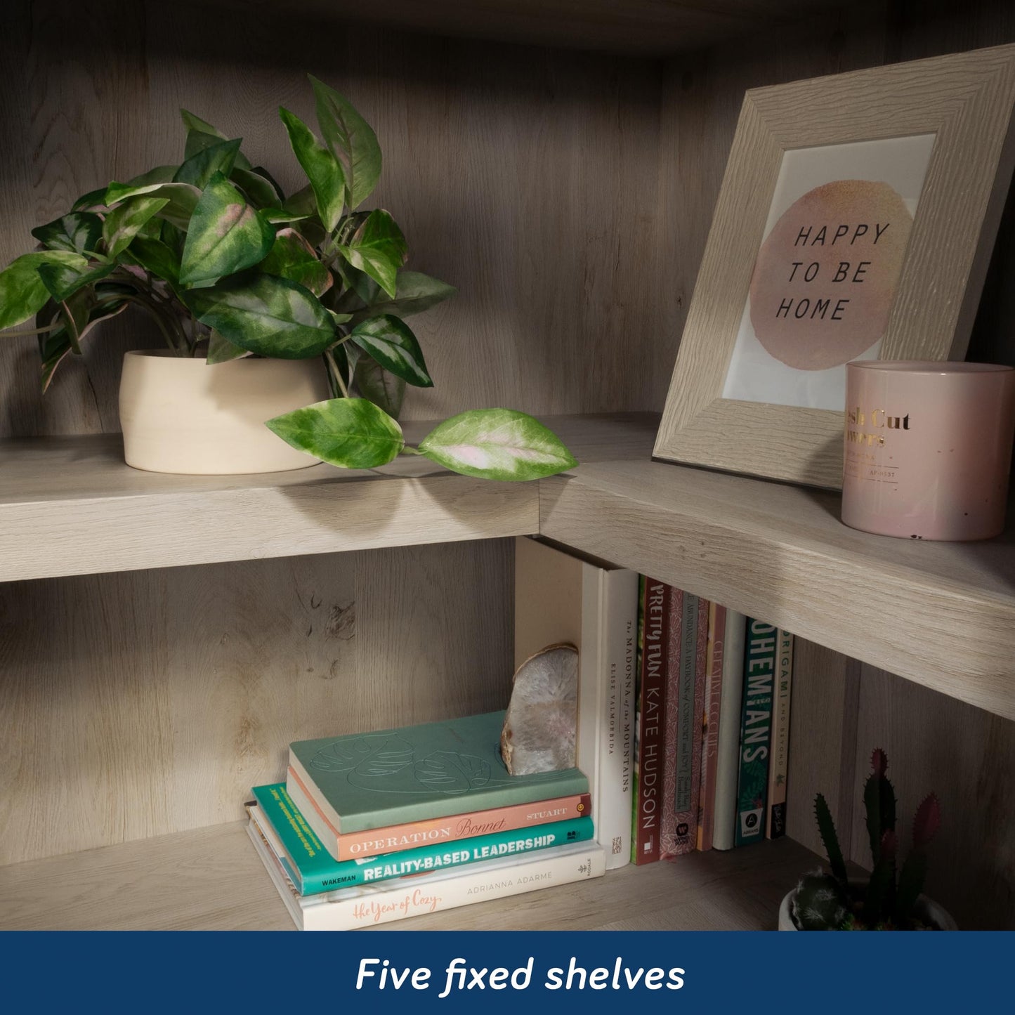 Sauder Miscellaneous Storage Bookcase, in a Chalked Chestnut Finish