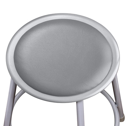 OEF Furnishings OEF6430HB/2 Premium Commercial-Grade All-Purpose Round Stool with Backrest (Height-Adjustable, 30–38 inch Range, Gray Frame, Vinyl Padded Seat, 2-Pack)