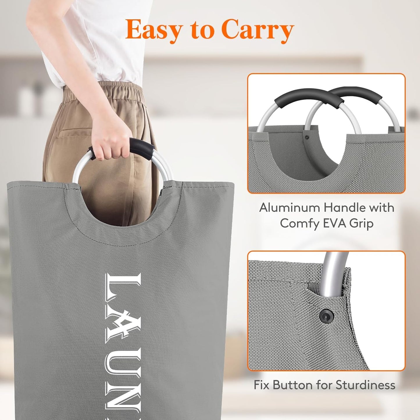 Lifewit 120L Large Laundry Basket, 2-Pack, Collapsible Hamper with Aluminum Handles, Waterproof for Laundry Room