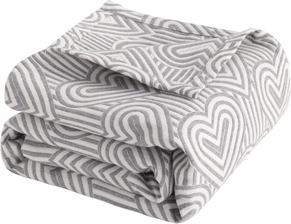 3 68x92 NTBAY Layers Cotton Muslin Twin Bed Blanket, Super Soft Breathable Thermal Yarn Dyed Quilt for Adults, Perfect