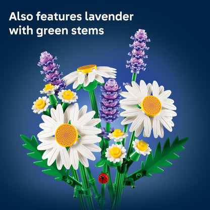 LEGO Botanicals Daisies Building Toy - Artificial Flowers Crafting Kit for Girls & Boys, Ages 9+ - Kids Room Decor for Book Shelf or Desk - Gift Idea for Birthdays - 11508