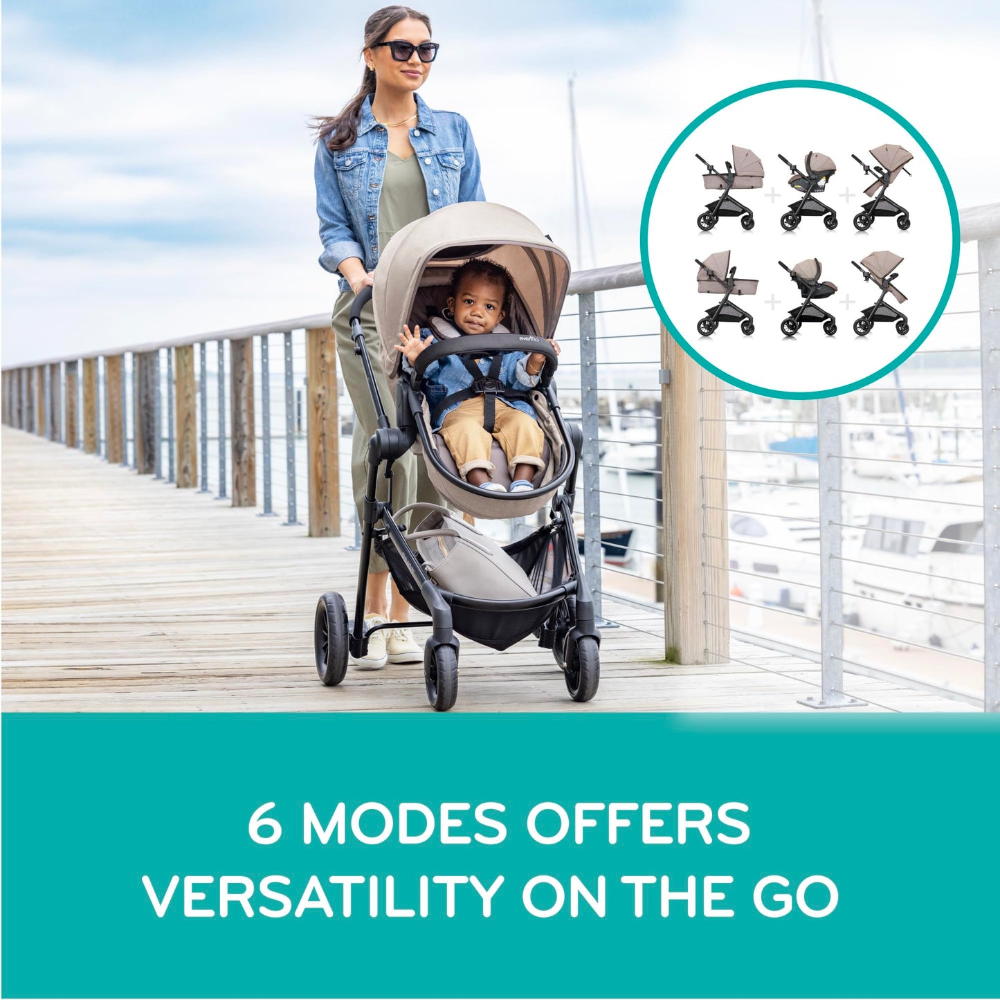 Evenflo Pivot Modular Travel System with LiteMax Preemie and Infant Car Seat (Dusty Rose Pink)