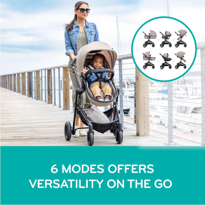 Evenflo Pivot Modular Travel System with LiteMax Preemie and Infant Car Seat (Dusty Rose Pink)