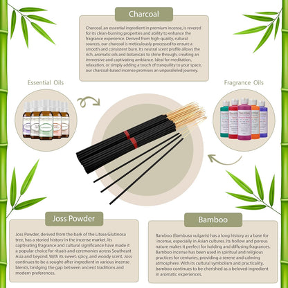 19 Inch 1 27 30 19" 3 4 Baby Powder Exotic Incense Sticks Jumbo Long - Bulk Bundle to Sticks - Natural Extra Large