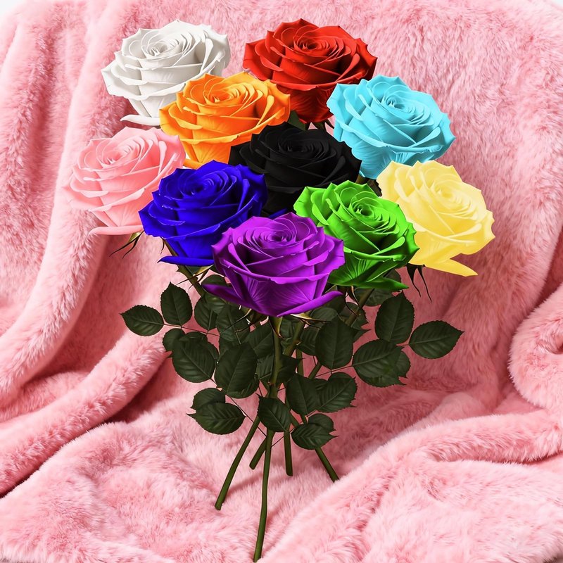 Leebean Single Forever Roses Luxury Gift for Women/Men, Birthday Gifts for Women,Flowers Gifts for Girlfriend,Wife,Mom,Anniversary,Valentine's Day,Wedding,Graduation,Presents for Her,Red