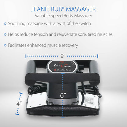 Core Products Jeanie Rub Variable Speed Massager, Deep Tissue Back & Shoulder Massager for Pain Relief, Body Massager for Back, Neck, Lower Back & Cellulite Massage