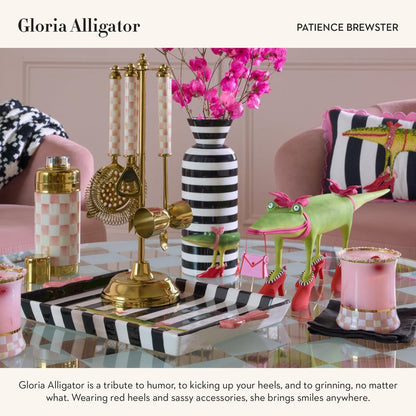 MACKENZIE-CHILDS Patience Brewster Gloria Alligator Frame, Cute Photo Frame, 5 Inches by 7 Inches