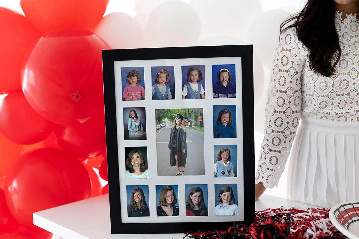 Kate & Milo School Days Frame, Holds 13 Photos K-12, Multi Photo Frames Collage for Graduation Party Decorations
