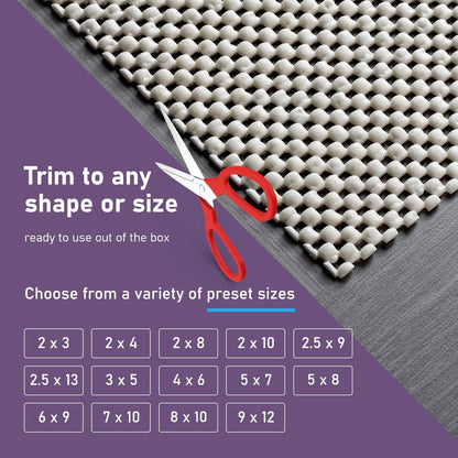 Rug Gripper Non-Slip Pad Underlay - Thick Padding for Hardwood Floors, Size 2 x 3, Prevents Sliding