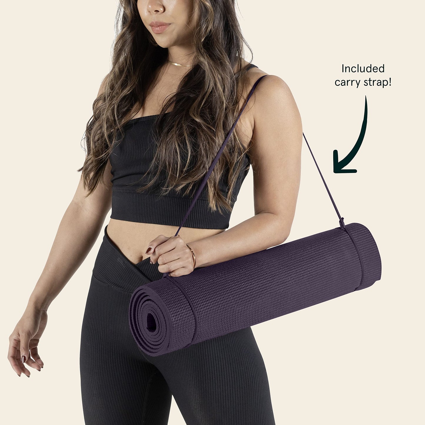 Retrospec Pismo Yoga Mat w/Nylon Strap for Men & Women - Non Slip Exercise Mat for Yoga, Pilates, Stretching, Floor & Fitness Workouts, .5mm Thick, Easy to Clean
