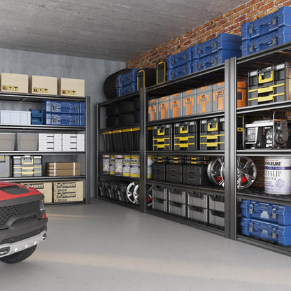 Homdox 3000LBS Heavy Duty Garage Shelving, 5 Tier Adjustable Storage Shelves, 60" W x 24" D x 72" H Metal Shelving Unit for Garage, Pantry, Basement, Black