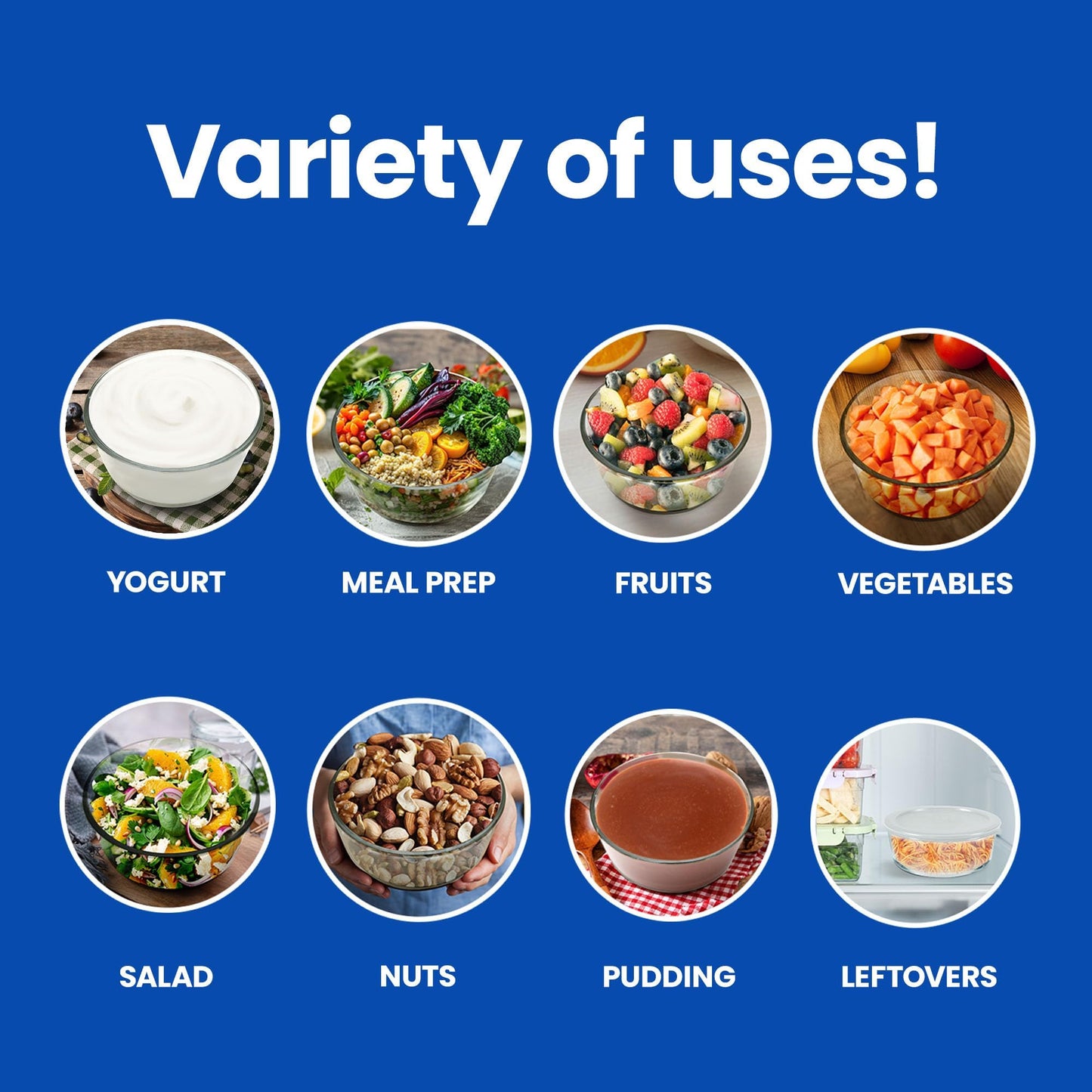 Ultimate Yogurt Containers 2 Pack, Make More Yogurt with 1-Quart Glass Containers (4 Cup), 100% BPA Free, Durable & Oven Safe Round Bowl Set with Lids, Perfect for Food Storage & Meal Prep