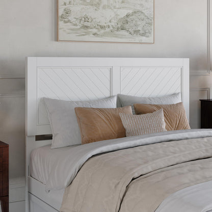 AFI, Clayton Queen Platform Bed with Panel Footboard & Storage Drawers, White