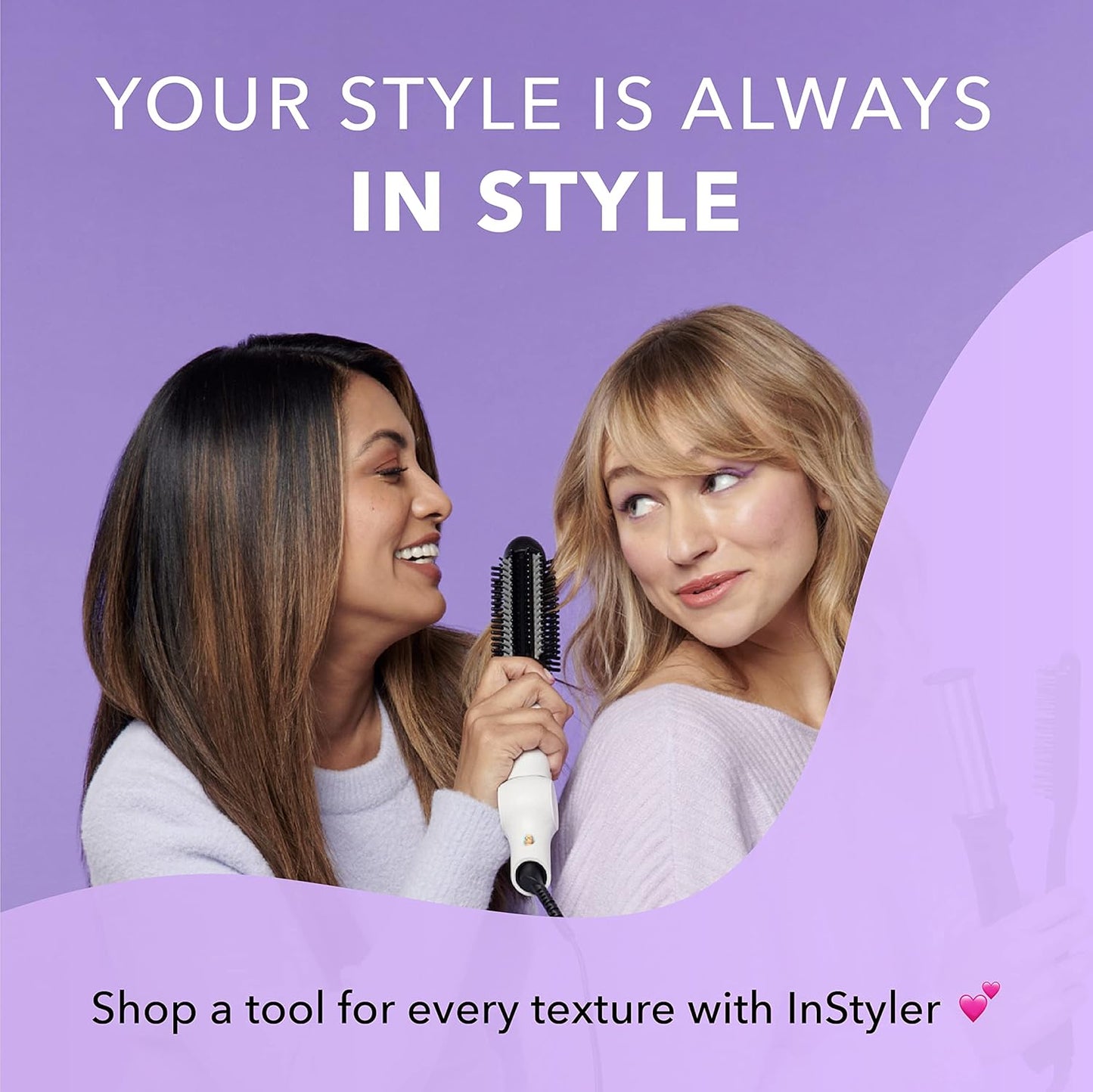 InStyler Straight Up Max Ceramic Straightening Brush - Detangling Hair Brush Straightener with Powerful Ceramic Heated Plates for Smooth, Frizz-Free Hair - For Thick, Curly & Wavy Hair Types