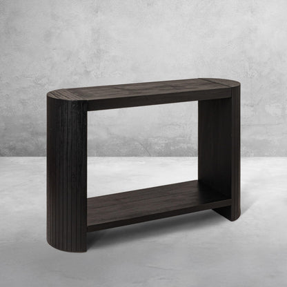 Creative Co-Op Modern Black Rounded-Edge Console Table
