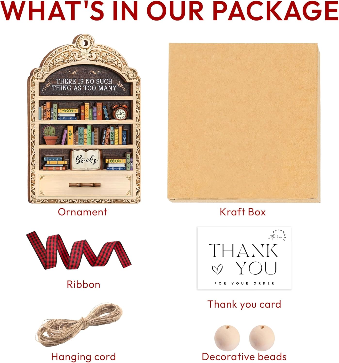 Book Lovers Gifts for Women, Valentines Day Gifts for Teacher, Librarian, Reader, Bookworm, Book Ornament Faux Stained