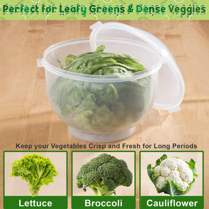 Home-X Lettuce Keeper - BPA-Free Lettuce Keeper for Refrigerator to Keep Salads and Vegetables Fresh - 7" x 8" Lettuce Crisper with Drainage Reservoir - Clear See-Through Vegetable and Fruit Crisper