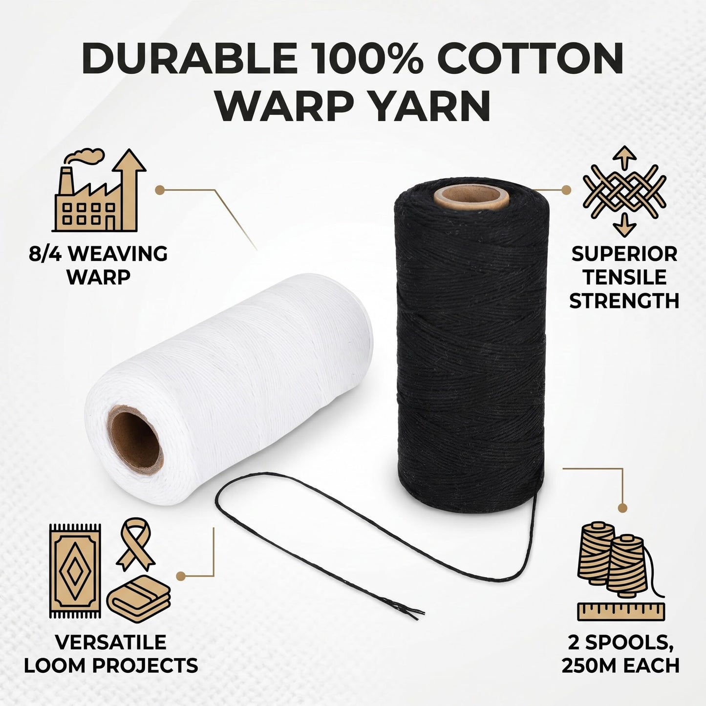 Warp Thread, Suitable for Carpets Ribbons, Carpets, 8/4 Warp Yarn for Weaving for All People