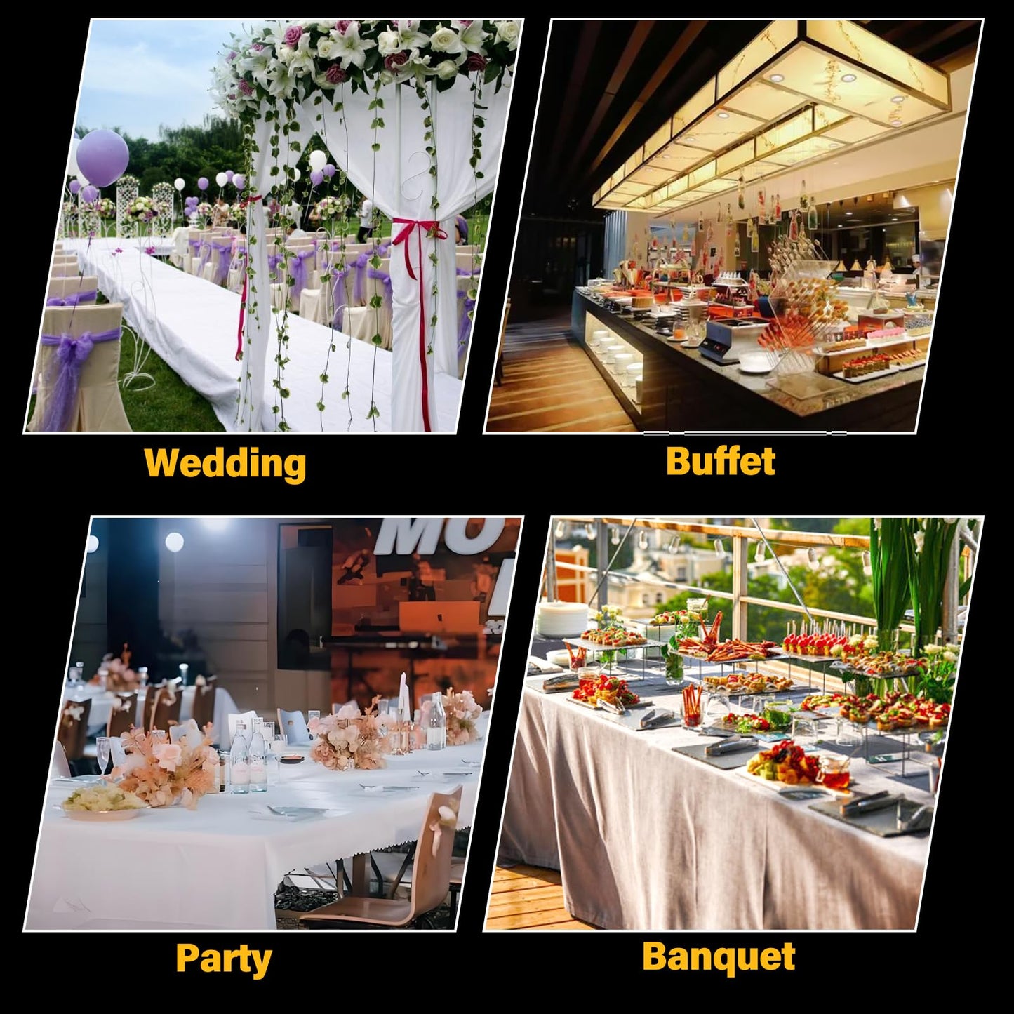 XYJBHB Chafing Dishes for Buffet, 9QT 8 Pack Chafing Dish Buffet Set, Stainless Steel Catering Warmer Server with 8 Full Size Pans for Home Party Wedding Buffets, Gold