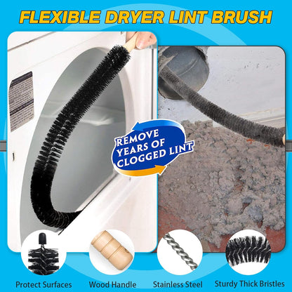 Sealegend Dryer Vent Cleaner Kit - Vacuum Hose Attachment & Lint Brush for Efficient Cleaning | Black