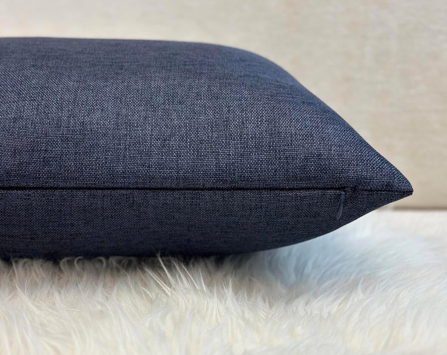 12x24 Inch 1 Aiking Home Imitation Burlap Lumbar Pillow Cover Vintage Faux Linen Rustic Natural Look, Piece Elegance