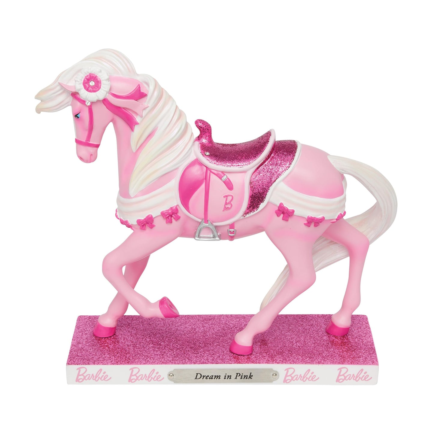 Enesco The Trail of Painted Ponies Barbie Dream in Pink Horse Figurine, 7.3 Inch, Multicolor