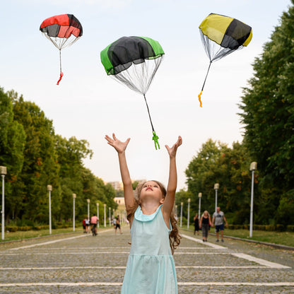 NUTTY TOYS Parachute Toys for Kids - Tangle Free Outdoor Flying Parachute Men, Top Indoor & Outside, 3 4 5 6 7 8 9 10 11 12 Year Old, Best Christmas Stocking Stuffers Idea 2025 Unique Boy & Girl Gifts
