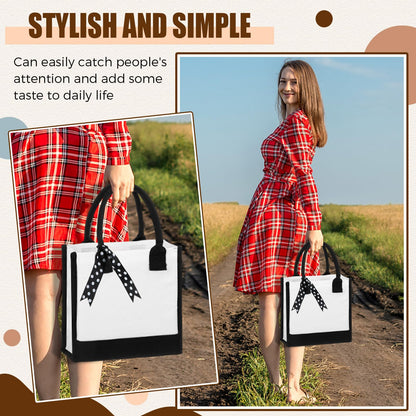Sunnymove 12 Pcs Small Canvas Tote Gift Bags Bulk for Women Size 10 x 10 x 4 Inch Sublimation Personalized Blank Shopping Tote with Handle for Wedding Bridesmaid Birthday Party