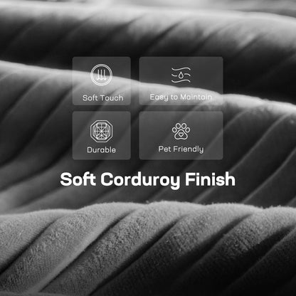 Marsail Modular Sectional Sofa, 80" L-Shaped Modular Sectional Couch with Deep Seat, Freely Combinable Sectional Cloud Sofa for Living Room, No Assembly, Plush Corduroy Fabric, Grey