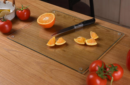 Phore Clear Tempered Glass Cutting Board, 16"x12", Dishwasher Safe, Scratch Resistant, Heat Resistant