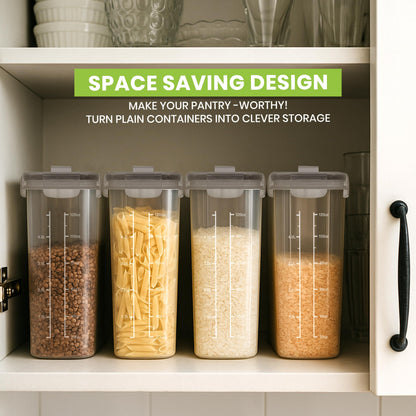 Utopia Kitchen Cereal Containers Storage Set – 4 Pack 4L(135.2 oz) Airtight Food Storage Containers with Lids, BPA-Free Cereal Dispensers for Pantry Organization and Storage (Clear)